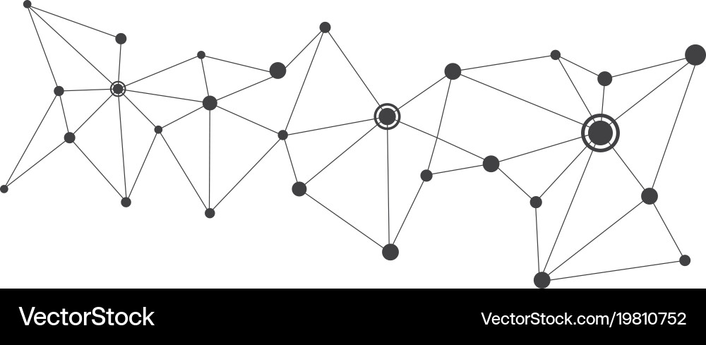 Polygonal with connecting dots and lines vector image