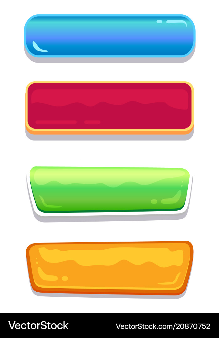 Push-buttons of different colors and shapes set Push-buttons of different colors and shapes set vector image