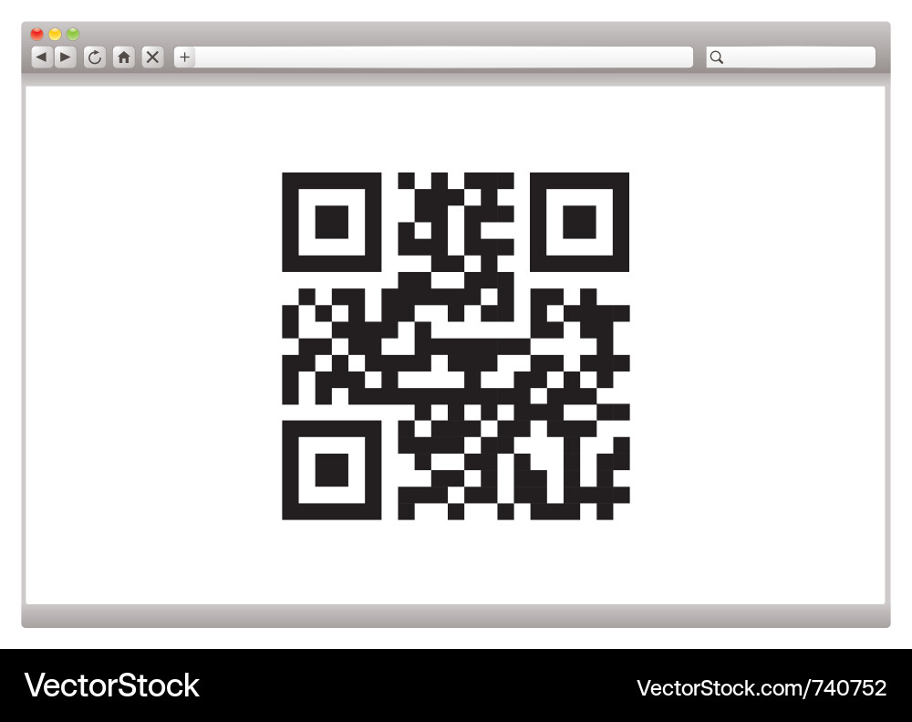 QR Code Browser Concept vector image