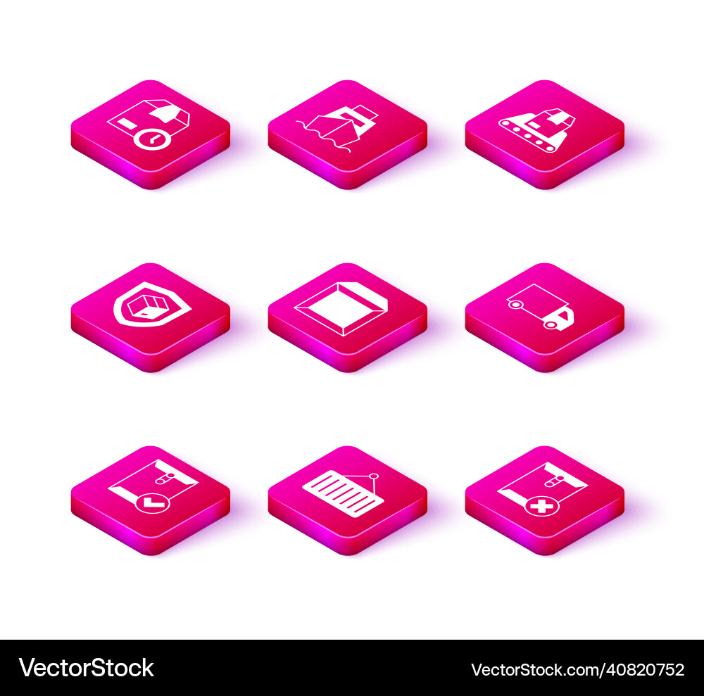 Set envelope and check mark container on crane Set envelope and check mark container on crane Vector Image