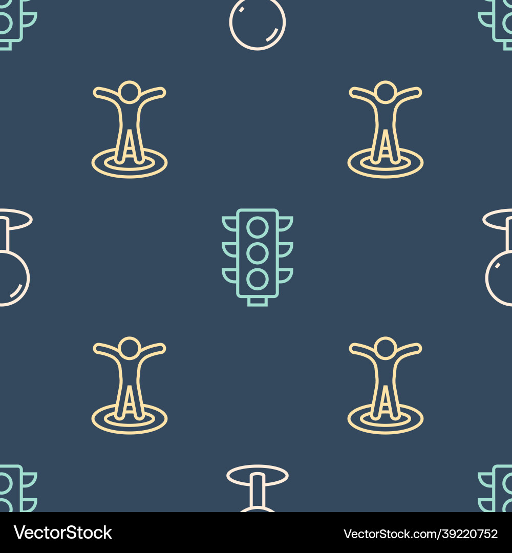 Set line push pin location with person Set line push pin location with person vector image