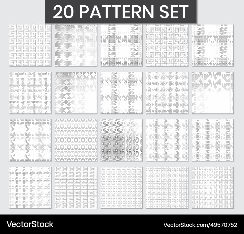Set of 20 geometric pattern background Set of 20 geometric pattern background vector image