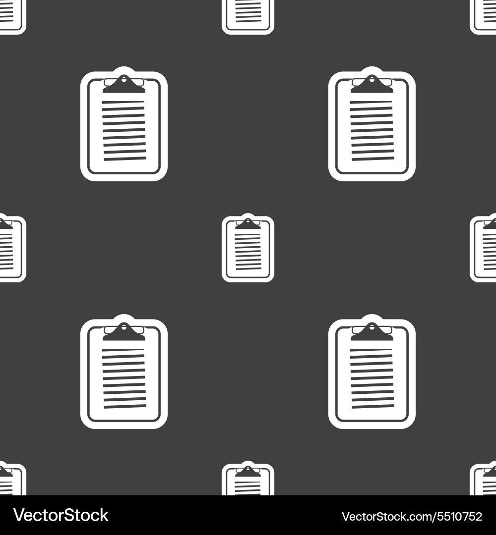 Text file icon sign seamless pattern on a gray vector image