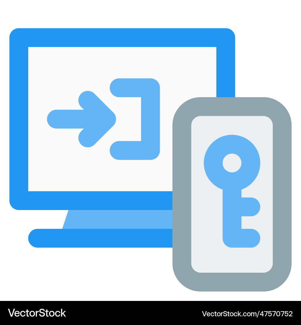 Two factor authentication for system security vector image