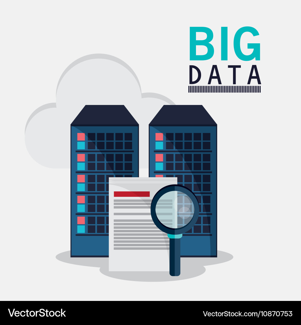Big data center base and web hosting icon set Vector Image