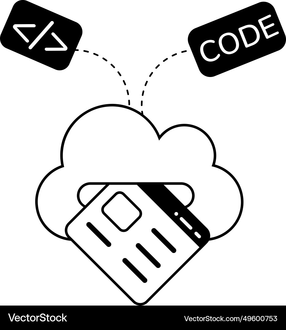 Cloud coding Vector Image