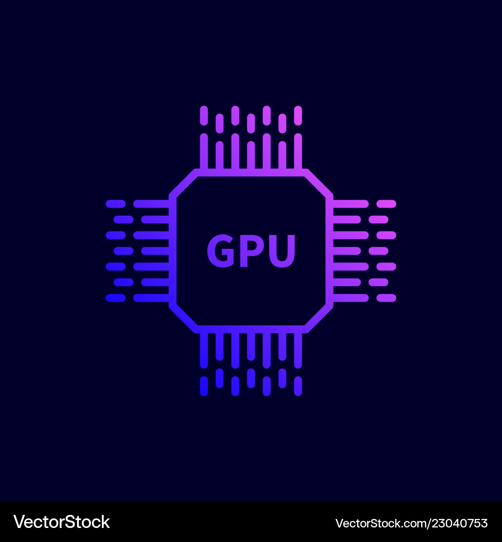 Cpu gpu processor chip icon Cpu gpu processor chip icon vector image