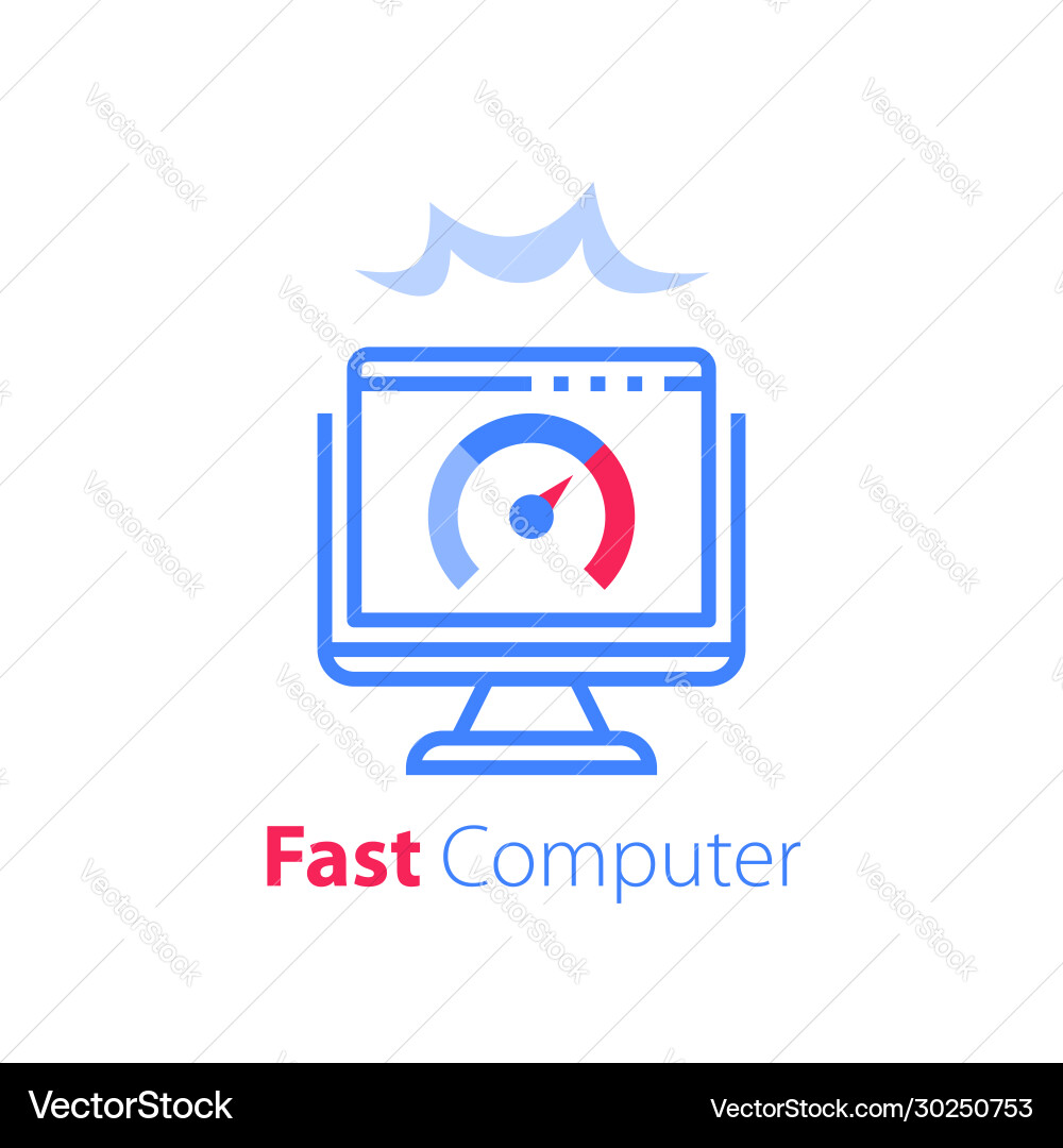 Fast internet access computer monitor vector image