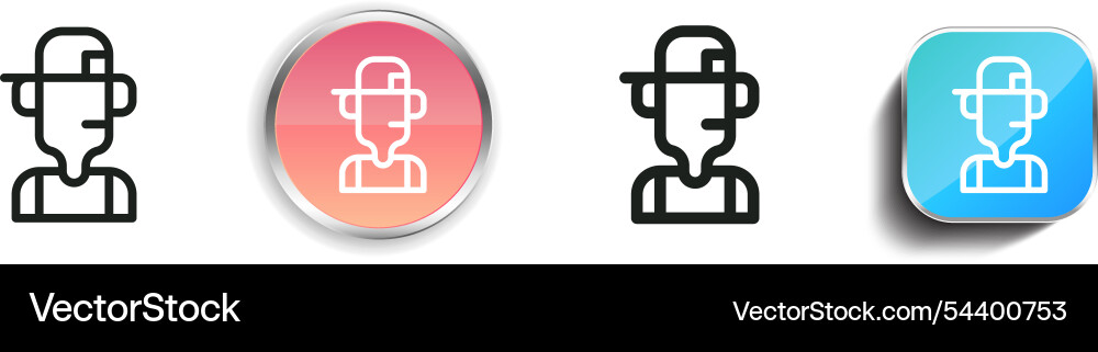 Gamer icon thin linear regular and button style Vector Image