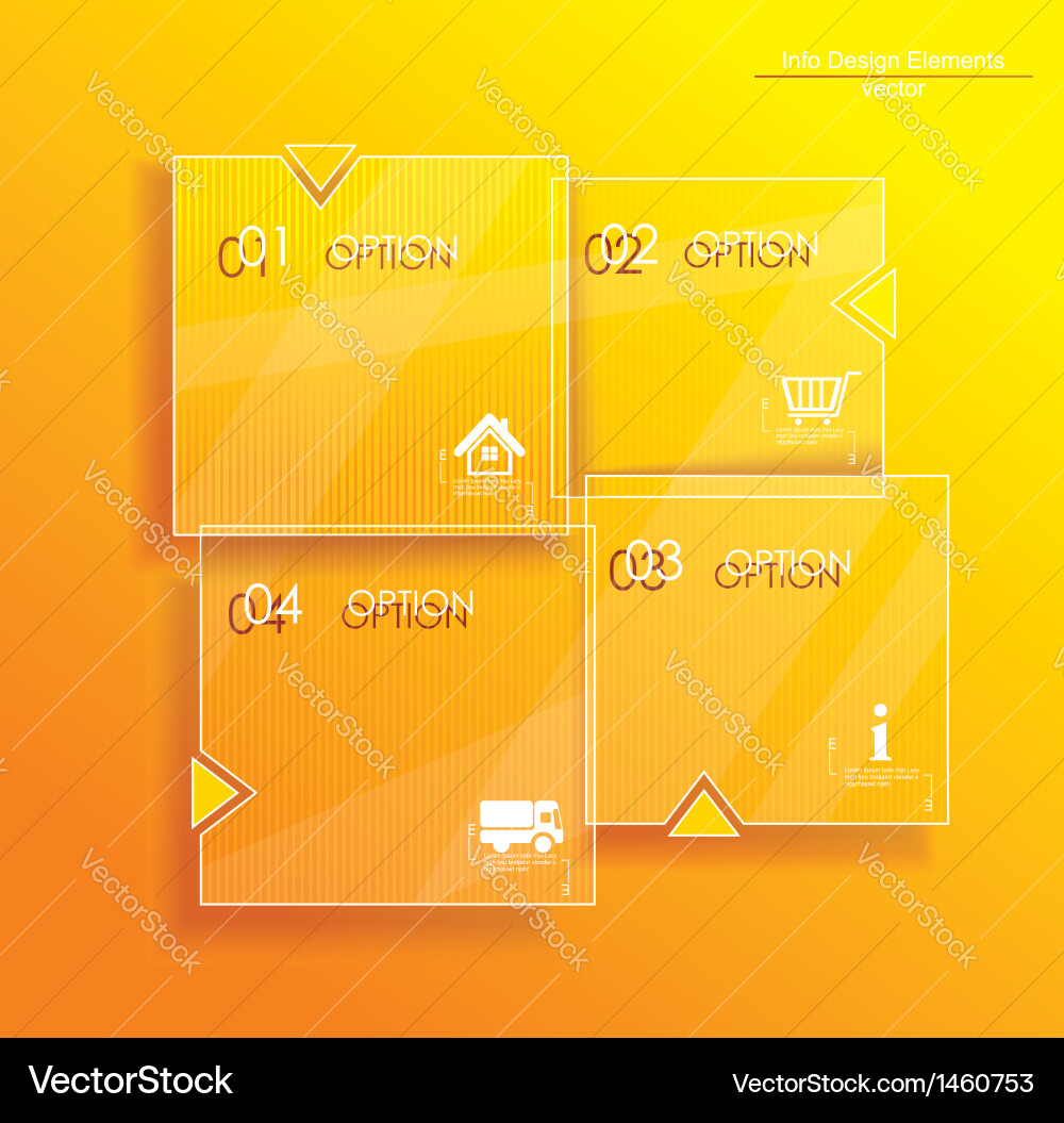 Glass framework set website template design vector image