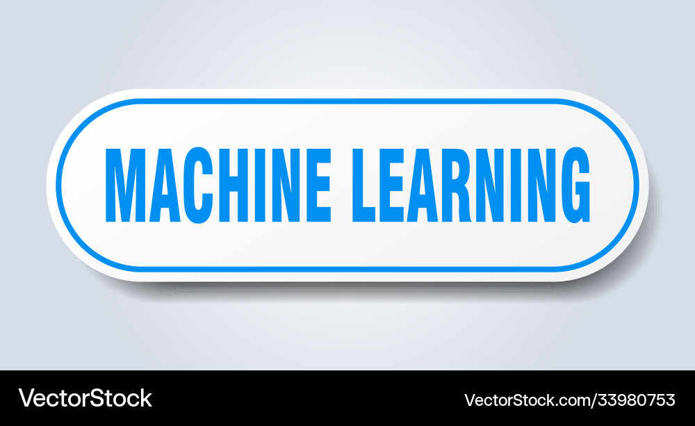 Machine learning sign rounded isolated button Vector Image