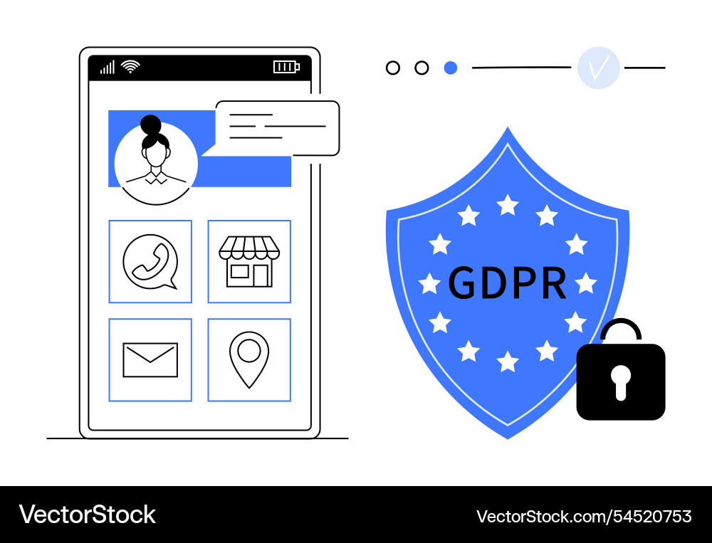 Mobile app interface with communication icons next Mobile app interface with communication icons next vector image