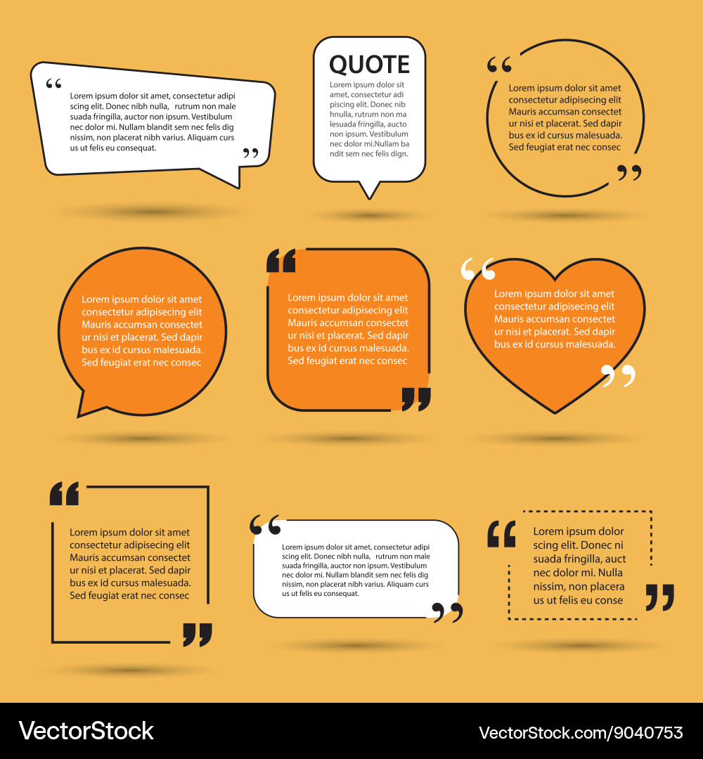 Modern quote text template design elements vector image