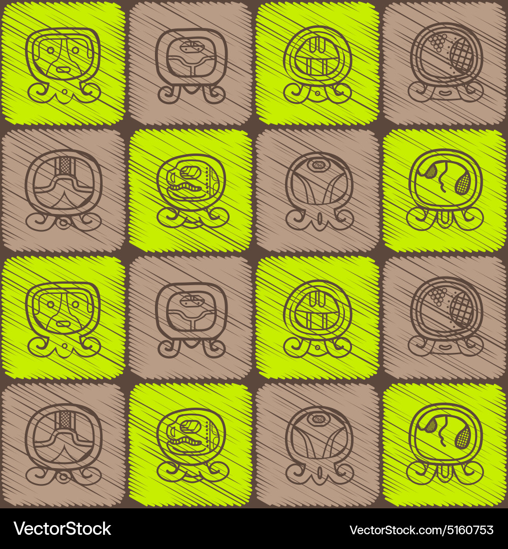Seamless background with maya calendar named days vector image