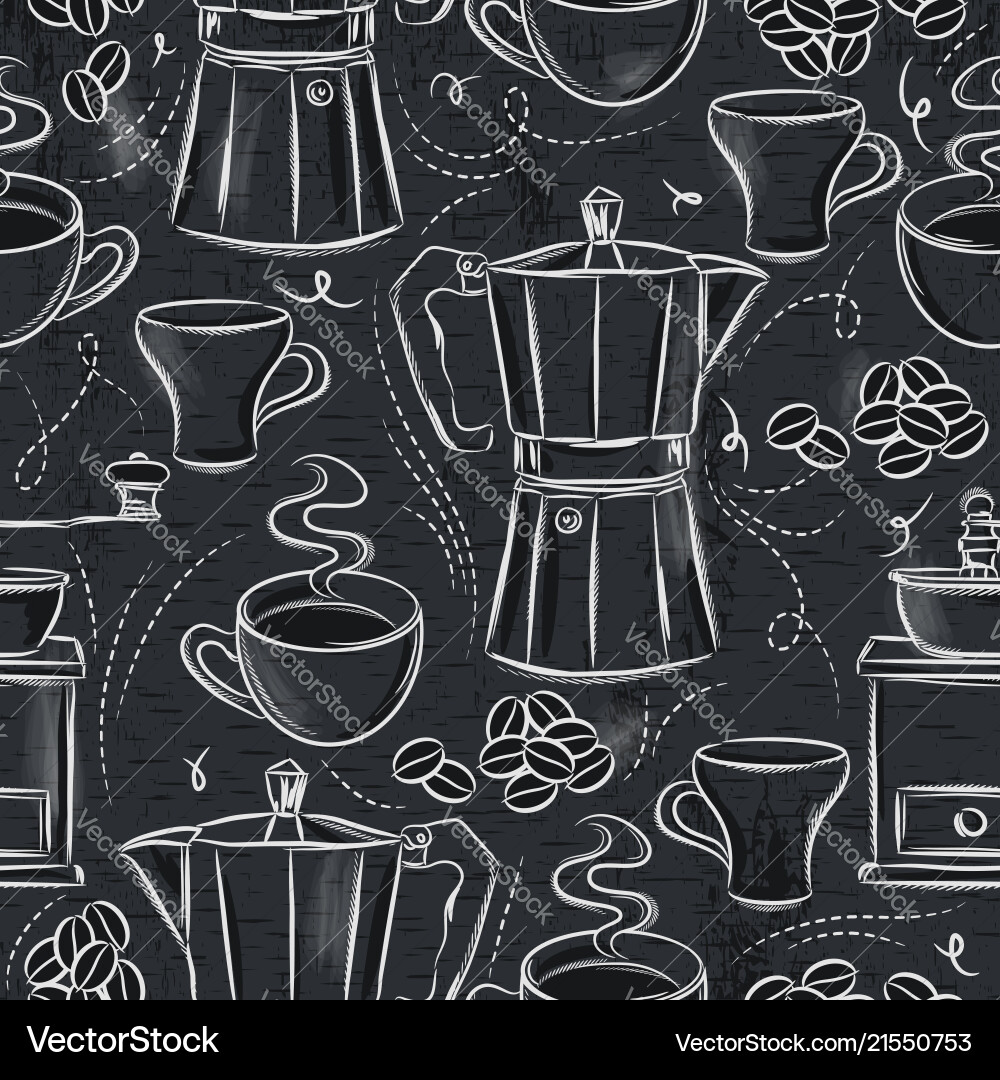 Seamless patterns of coffee set Vector Image