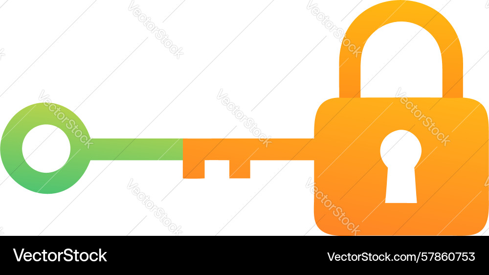 Secure key padlock icon for restricted access vector image