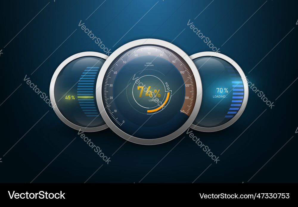 Speedometers for dashboard analog device Speedometers for dashboard analog device vector image