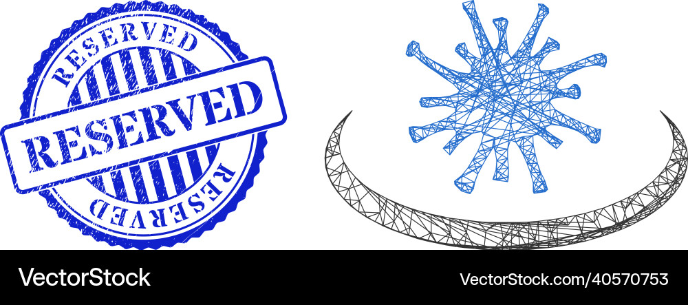 Textured reserved seal and net virus area mesh Vector Image