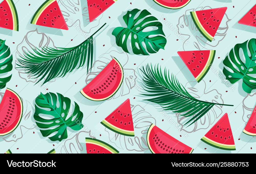Watermelon Slice Pattern Vector Image