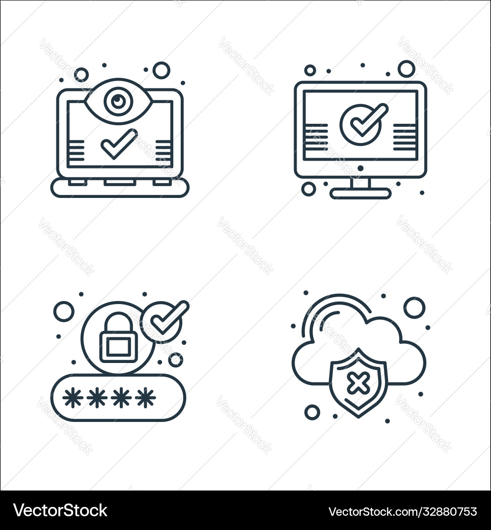 Web security line icons linear set quality Web security line icons linear set quality vector image