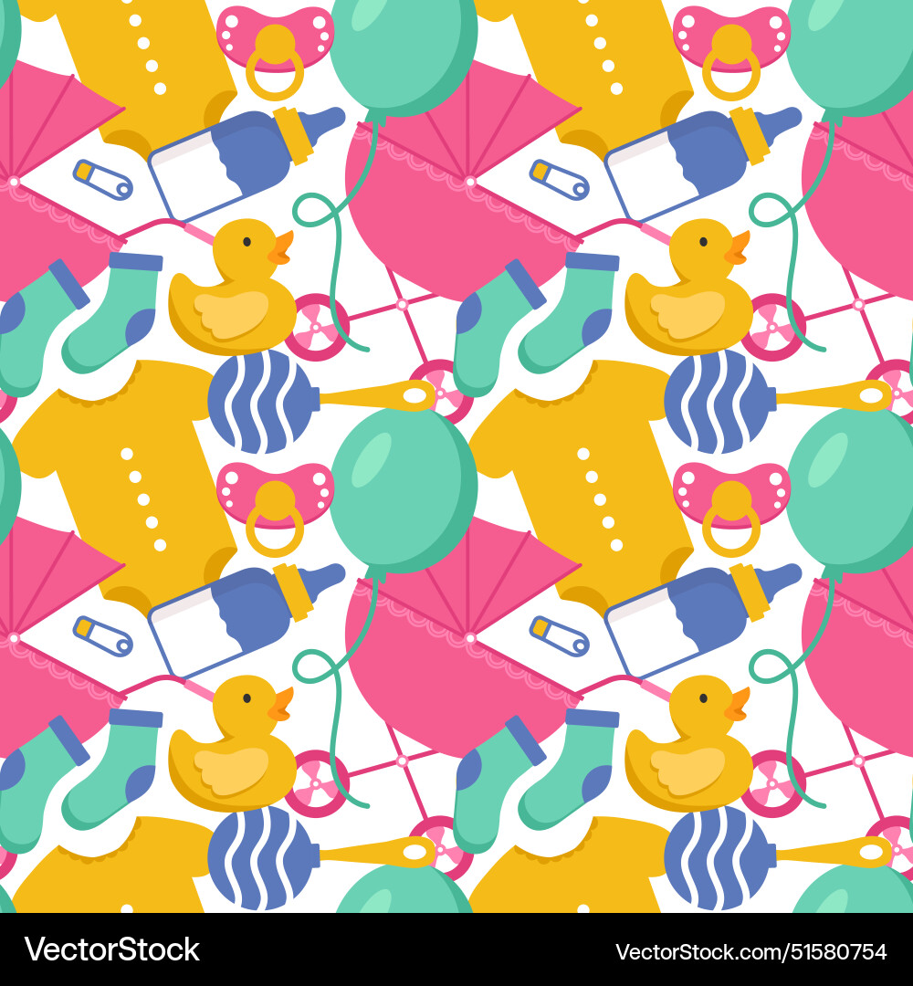 Baby seamless pattern design a set of simple Vector Image