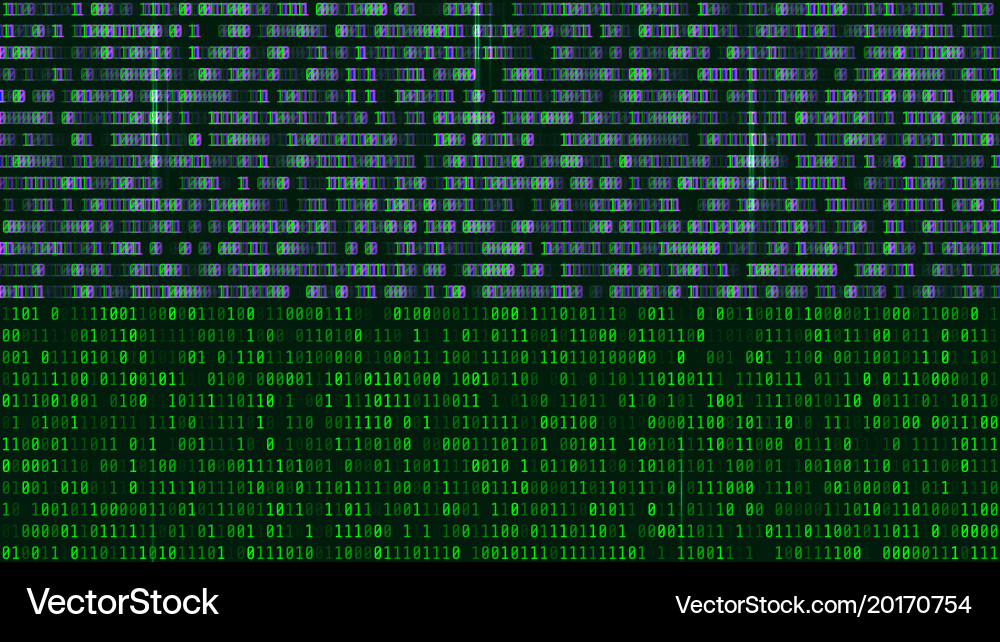 Binärcode grüne Ziffern auf dem Computerbildschirm vektorbild