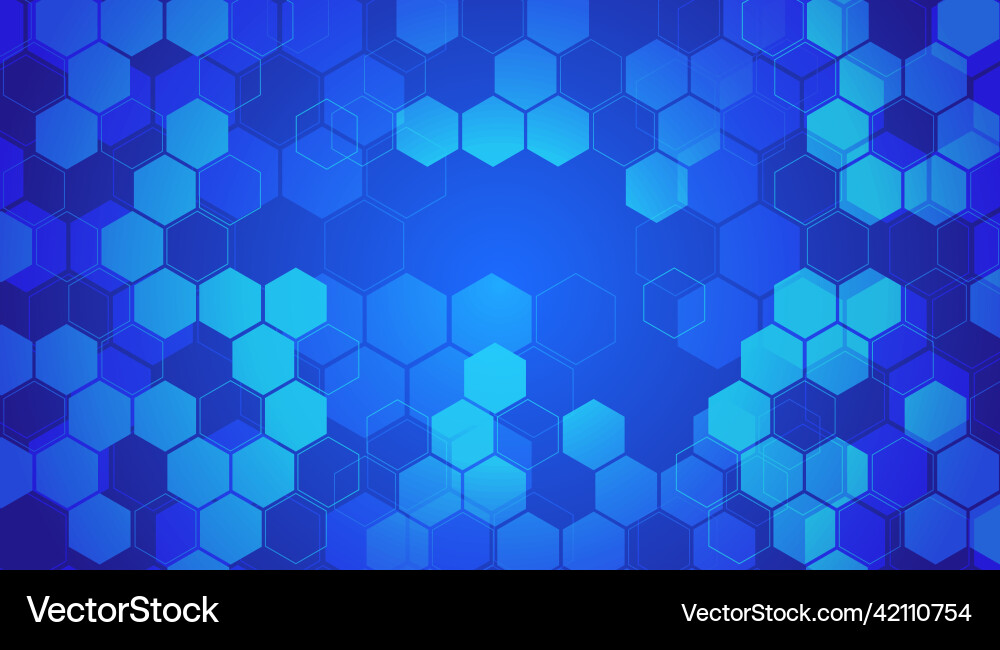 Blue abstract technology background with hexagons Vector Image