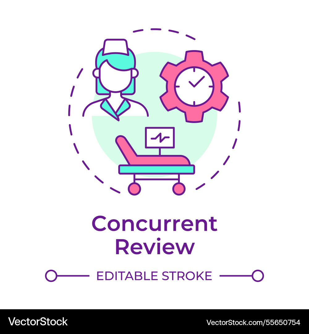 Concurrent review multi color concept icon Vector Image