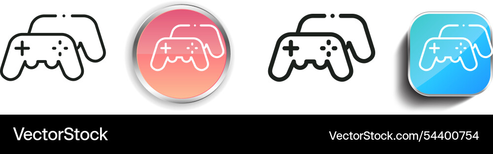 Games icon thin linear regular and button style Games icon thin linear regular and button style vector image