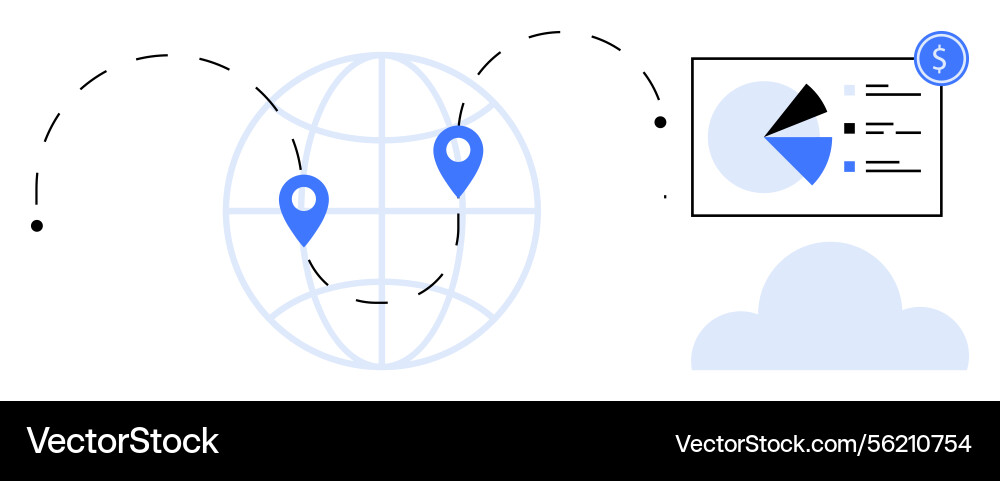 Global connectivity with data analytics and cloud Global connectivity with data analytics and cloud Vector Image