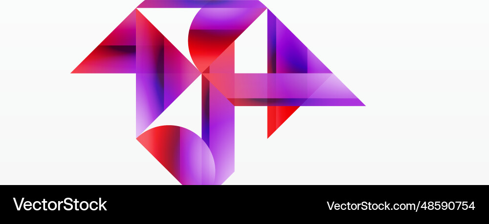 Gradient color triangles and circles on white Gradient color triangles and circles on white Vector Image