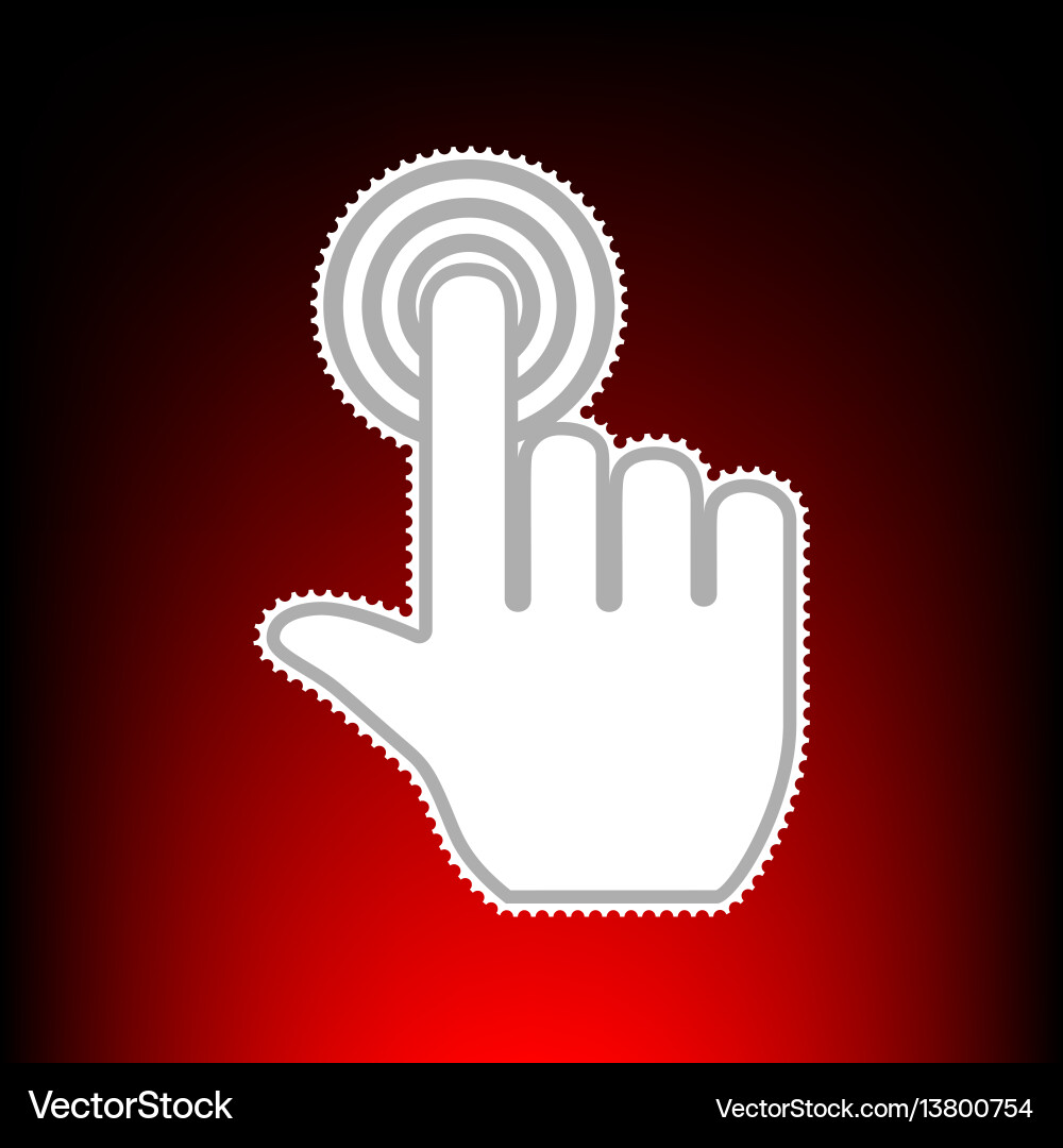 Hand click on button Hand click on button vector image
