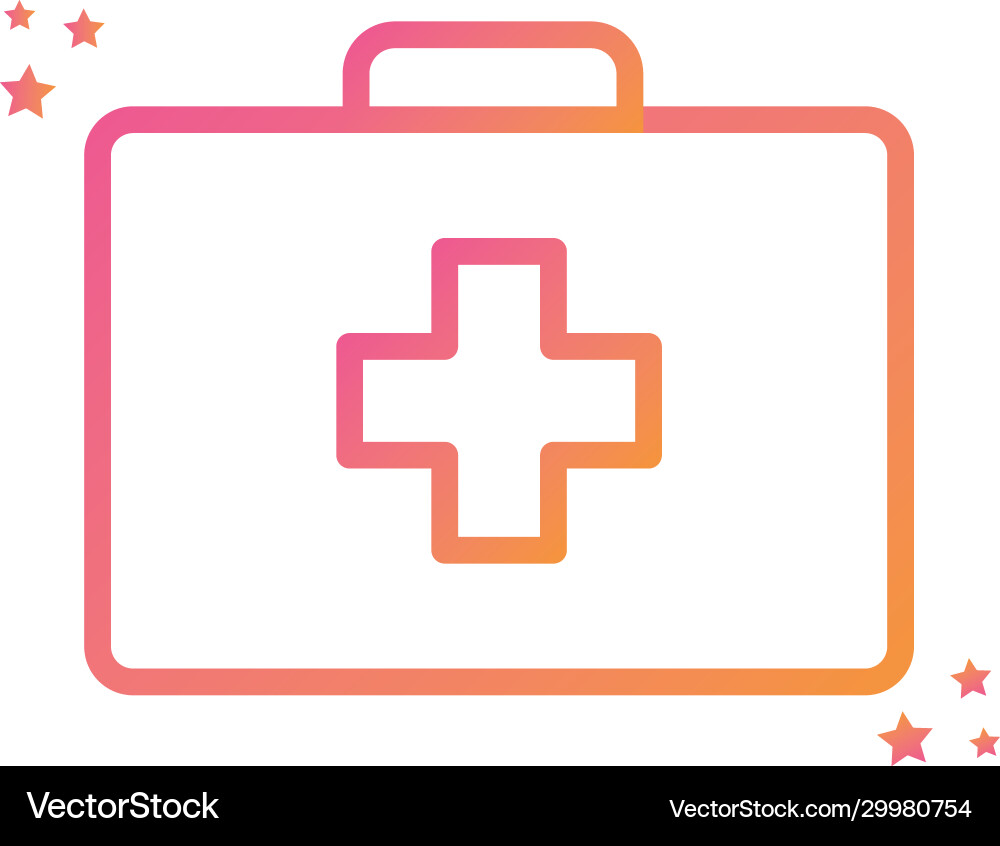 Isolated cross inside kit gradient style icon vector image