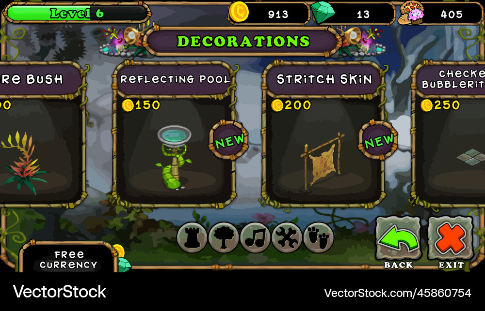 Komplettes Set von Level-Taste Spiel ui Pop-up-Symbol Vektorbild