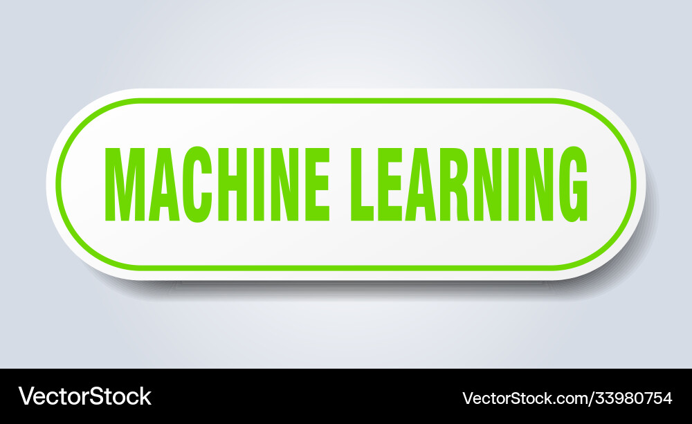 Machine learning sign rounded isolated button Vector Image