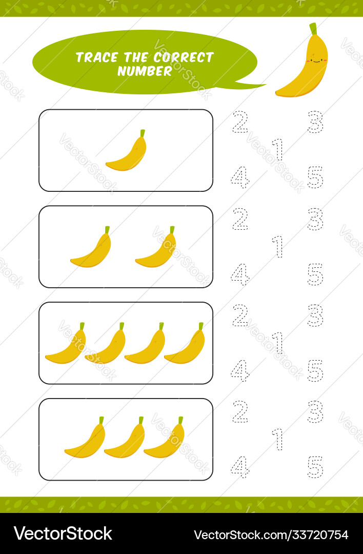 Preschool counting learn worksheet tracing Preschool counting learn worksheet tracing Vector Image