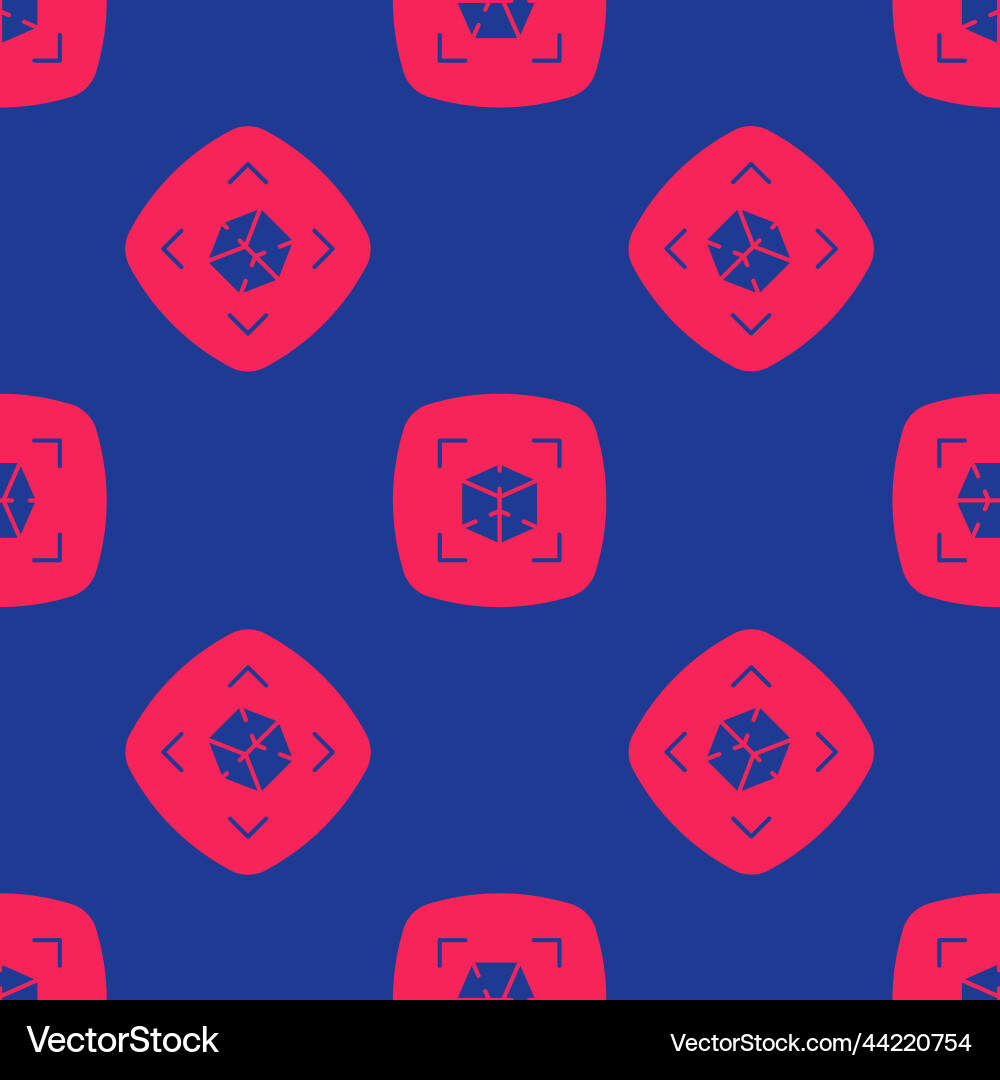Red 3d modeling icon isolated seamless pattern Vector Image