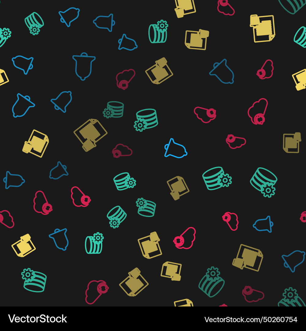 Set line ringing bell setting database server Set line ringing bell setting database server vector image