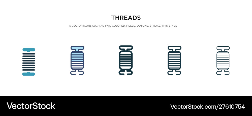 Threads icon in different style two colored vector image