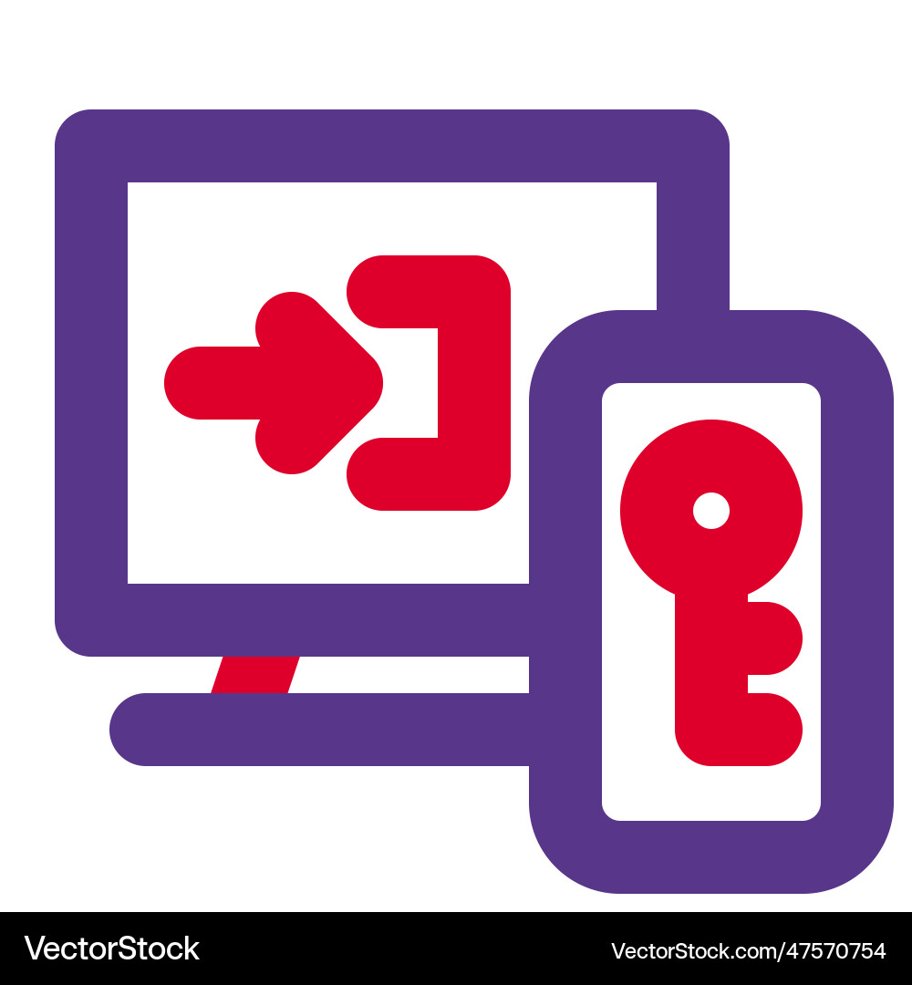 Two factor authentication for system security vector image