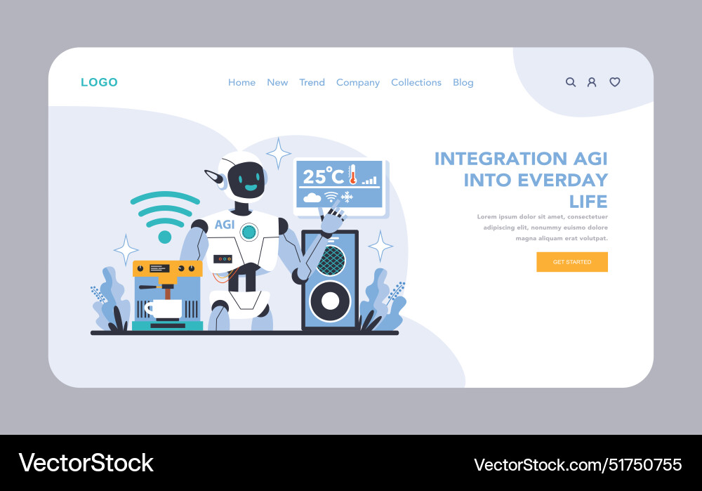 Agi concept flat Royalty Free Vector Image - VectorStock