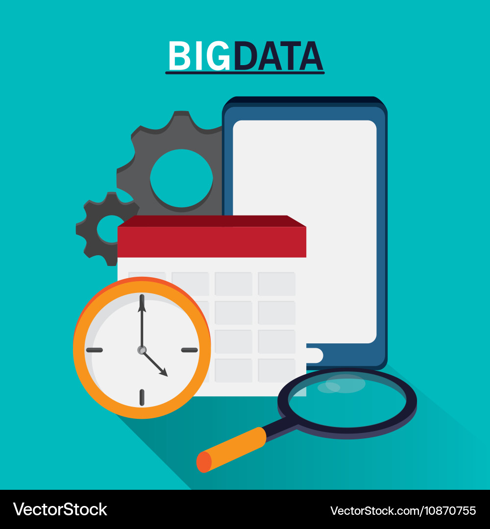 Big data center base and web hosting icon set Vector Image