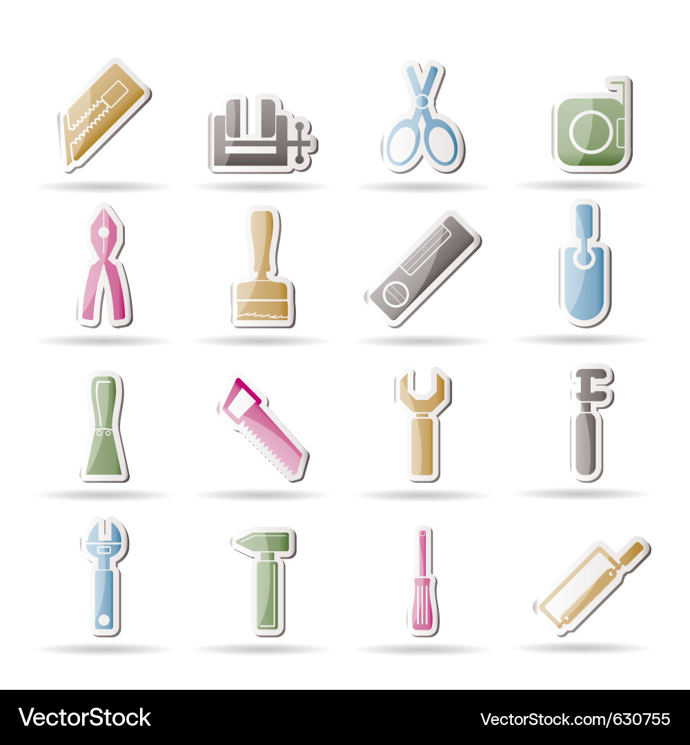 Building tool icons Vector Image