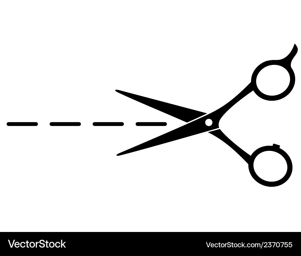 Cutting Scissors with Line Vector Image