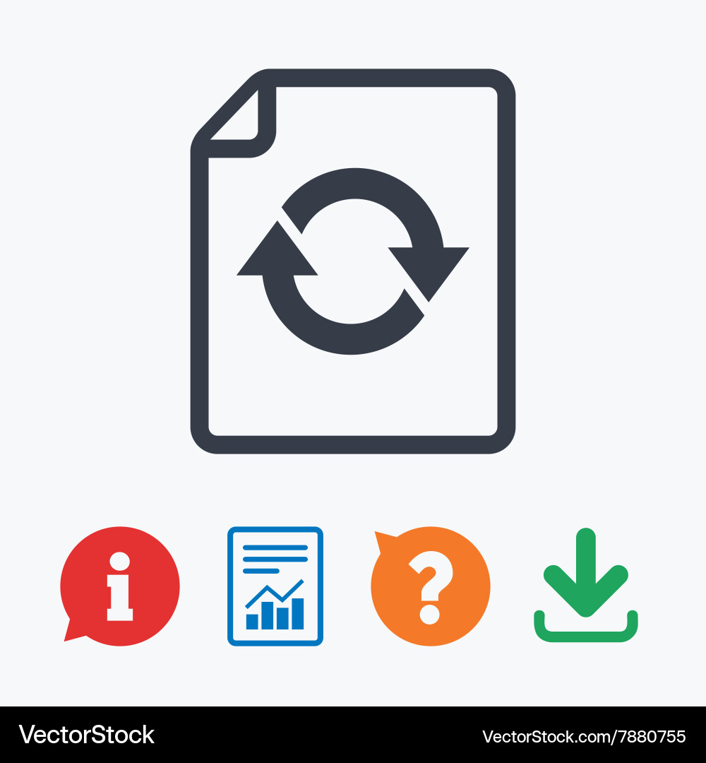 File document refresh icon reload doc symbol vector image