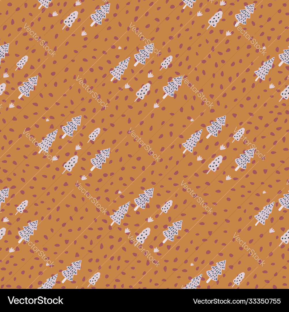 Hand drawn forest seamless pattern with fir tree Vector Image