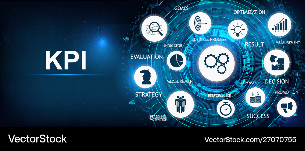 Key performance indicator kpi background vector image