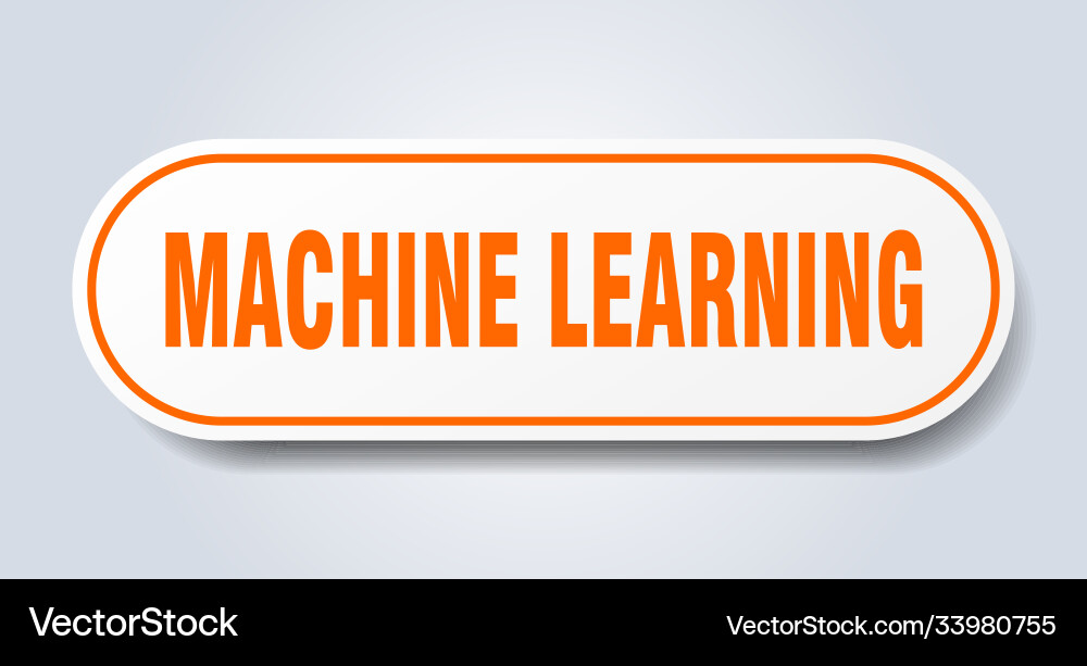 Machine learning sign rounded isolated button Vector Image