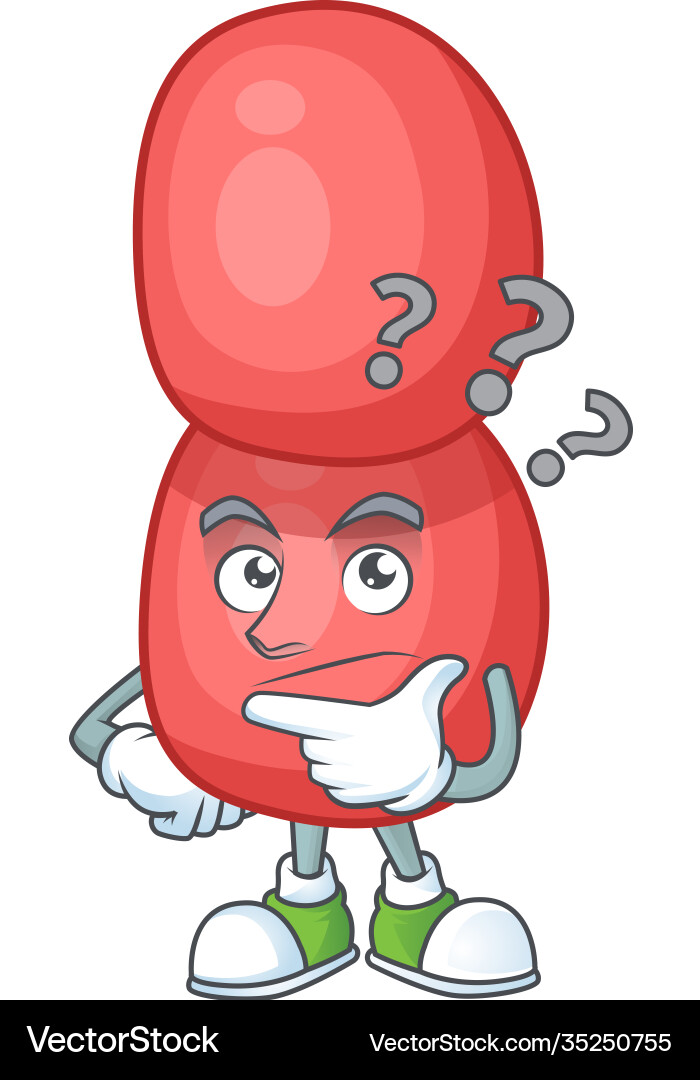Mascot neisseria gonorrhoeae mit verwirrender Geste Mascot neisseria gonorrhoeae mit verwirrender Geste vektorbild