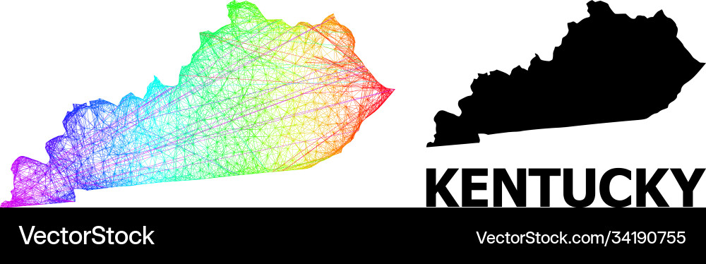 Net map kentucky state with spectrum gradient Vector Image